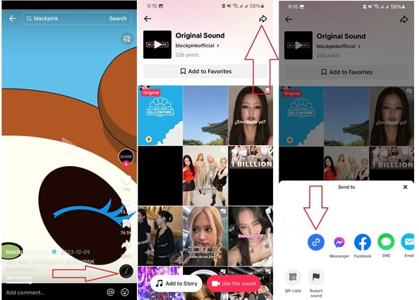 Cómo copiar enlaces de sonidos en TikTok